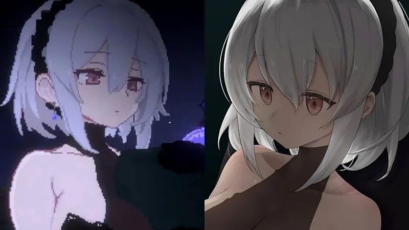 《群青的魔女》角色立绘与像素风画面